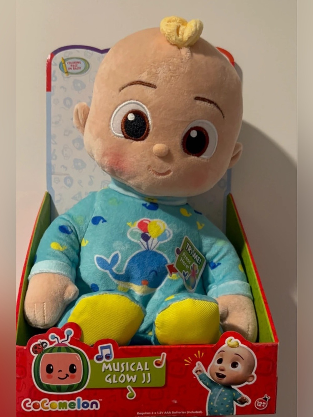 CoComelon Musical Glow JJ Plush Doll - Blue & Yellow